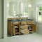 James Martin Vanities 60'' Double Vanity, Light Natural Oak w/ 3 CM Parisien Bleu Quartz Top 424-V60D-LNO-3PBL - alternate 4